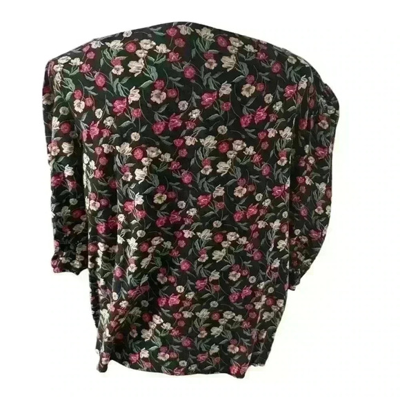 Draper James RSVP Floral Popover Crop Top 2X - Cottagecore, Rayon, Short Sleeve - Picture 2 of 5